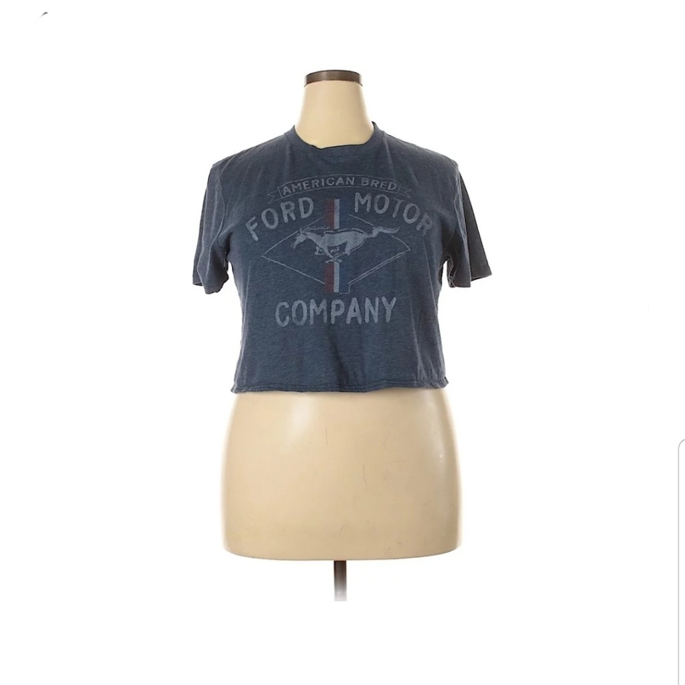 Ford Motor XL Vintage Crop Top Graphic Tee